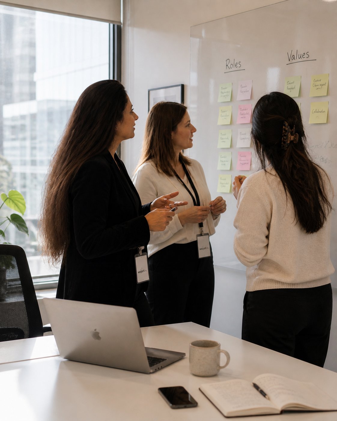 The WeSpark team in their Edmonton office, mid-discussion about an active mandate
